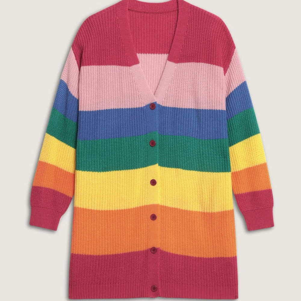 BloomChic Multicolor Striped Cardigan